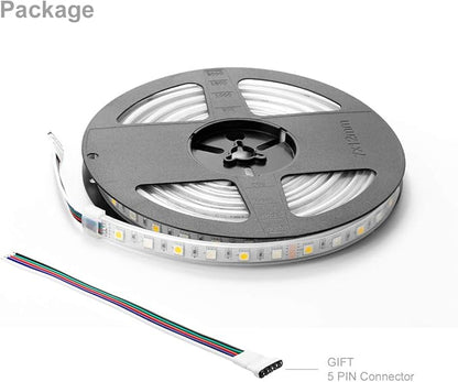 BTF-LIGHTING 5050 RGBW RGB+Warm White(2700K-3000K) 150RGB+150White LED Tape Light 5m 16.4ft 60LED/m Multi-Colored IP67 12mm Width FPCB DC12V for Bedroom Home Decoration(No Adapter or Controller)