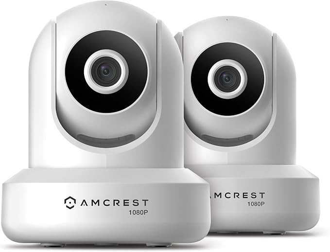 Amcrest Pack of 2, ProHD 1080P WiFi/Wireless IP Security Camera IP2M-841 Pan/Tilt, 2-Way Audio, Optional Cloud Recording, Full HD 1080P 2MP, Super Wide 90° Viewing Angle, Night Vision (White)