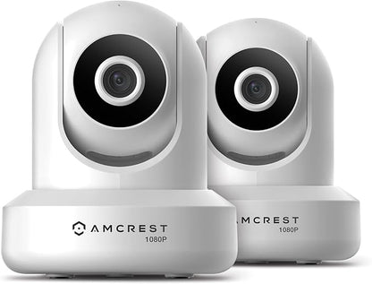 Amcrest Pack of 2, ProHD 1080P WiFi/Wireless IP Security Camera IP2M-841 Pan/Tilt, 2-Way Audio, Optional Cloud Recording, Full HD 1080P 2MP, Super Wide 90° Viewing Angle, Night Vision (White)