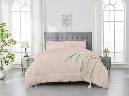 3 Piece Solid Color All Season Bedding Comforter Set Microfiber Soft Lightweight Bedding Set for Kids Teens Adults Room Decor with 1 Comforter and 2 Pillowcases King