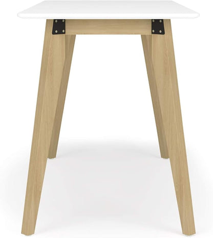 HON Basyx BSX55WPLTWH Modern Home Office Wood Computer Desk, 55", White