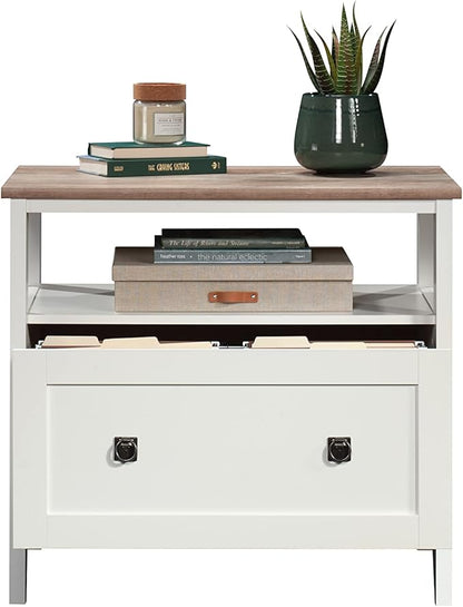 Sauder August Hill Lateral File, L: 19.53" x W: 32.28" x H: 29.25", Soft White Finish