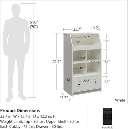 Ameriwood Home The Loft 1 Drawer Storage Tower, White