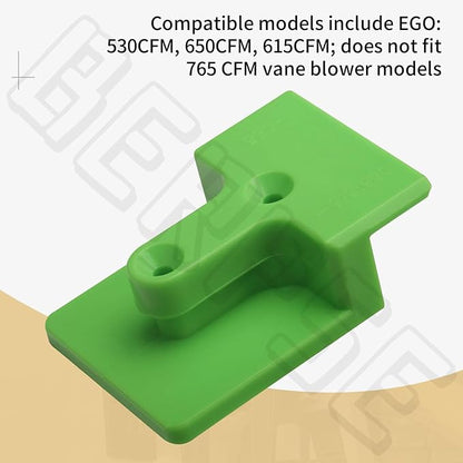 Blower Wall Mount/Mounting Bracket for EGO 530CFM 615/650CFM Leaf Blower, Suitable for Two Different Types of Blowers, Does Not Fit 765 CFM Vane Blower Models, W/Screws, Green