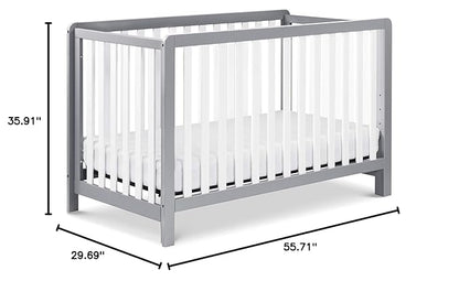 Carter's by DaVinci Colby 4-in-1 Low-Profile Convertible Crib in Grey and White, Greenguard Gold Certified