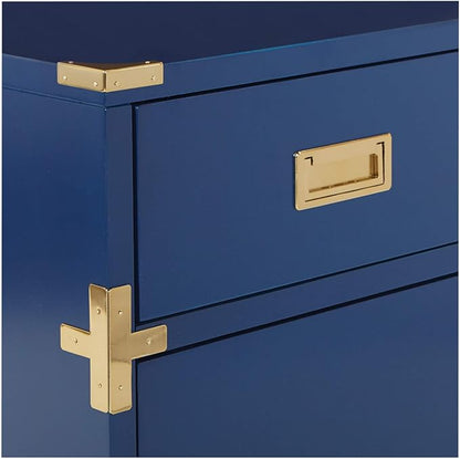 OSP Home Furnishings Wellington 2-Drawer File Cabinet, Lapis Blue