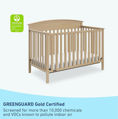 Graco Benton 5-in-1 Convertible Crib (Driftwood) – GREENGUARD Gold Certified, Converts from Baby Crib to Toddler Bed, Daybed and Full-Size Bed, Fits Standard Full-Size Crib Mattress