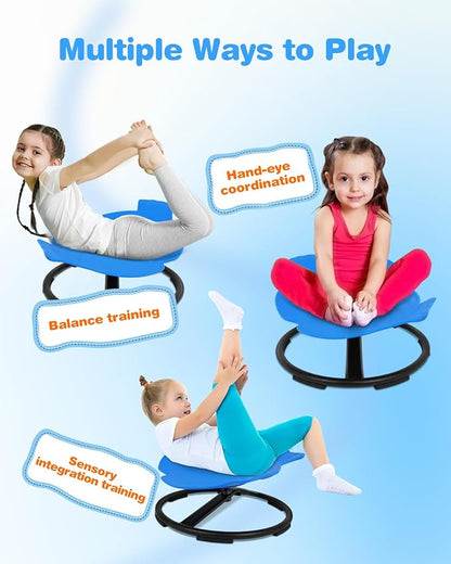 Kids Swivel Chair, Kids Sensory Swivel Chair, Seat and Spinning Swivel Chair for Autism kids Indoor, Dark Blue Sensory Chair Training Child’s Concentration and Improving Toddle’s Physical Fitness
