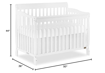 Dream On Me Ashton 4-In-1 Convertible Crib In White, Greenguard Gold, JPMA Certified, Non-Toxic Finishes, Features 4 Mattress Height Settings, Made Of Solid Pinewood