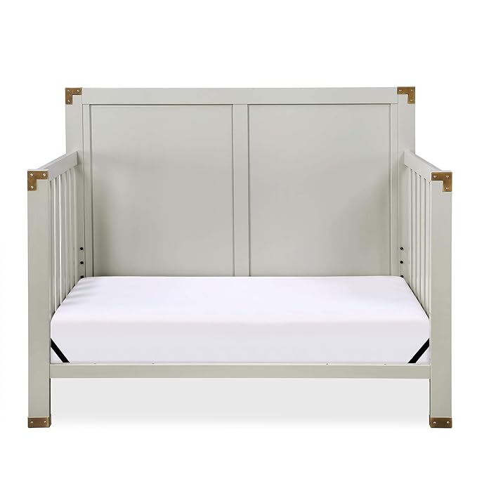 Baby Relax Miles 5-in-1 Convertible Crib for Nursery, Soft Gray