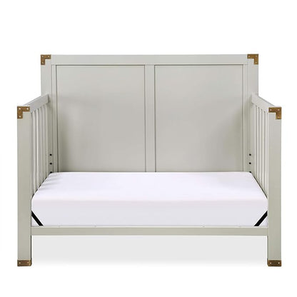 Baby Relax Miles 5-in-1 Convertible Crib for Nursery, Soft Gray