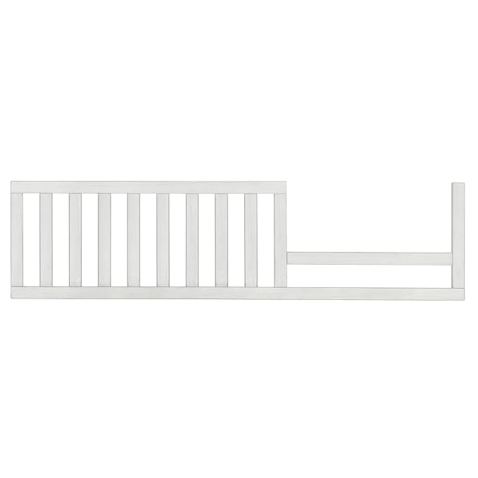 Evolur Andorra Convertible Crib Toddler Guard Rail in Weathered White, Full Assembly from Crib to Toddler Bed, Lasting Quality, Solid Wood Construction
