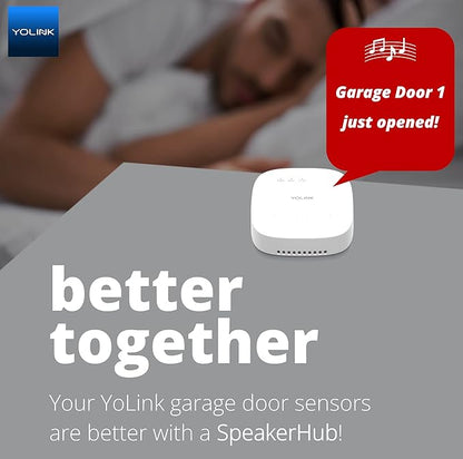 YoLink Smart Garage Door Sensor, Garage Door Position Sensor with Door Left-Open Reminders, Alexa, Google, IFTTT, Home Assistant (Hub Required)