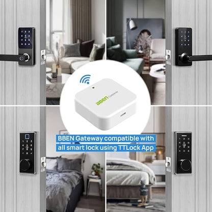 Bben Smart Door Lock Wi-Fi Gateway, Bluetooth Keyless Entry Keypad Smart Deadbolt Wi-Fi Bridge, TTLock Smart Deadbolt WiFi Hub Compatible with Alexa, G2 Gateway, G2 Hub with Alexa
