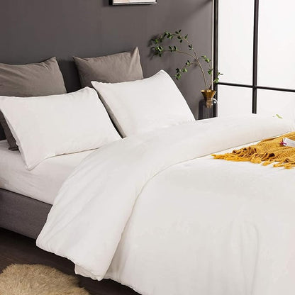 Wellboo White Velvet Comforter Set King Size Fluffy White Bedding Set Women Men Solid White Plush Bedding Comforters Soft Flannel White Blankets Lightweight Fluzzy Micromink Sherpa Shaggy Quilts