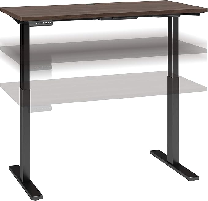 Bush Business Furniture Move 60 Electric Ergonomic Sit-Stand Computer Table for Home and Professional Office, 48W x 24D, Black Walnut