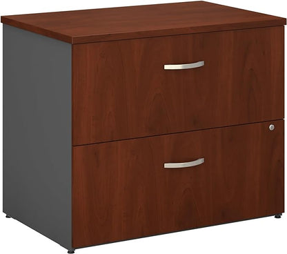Bush Business Furniture Series C 2 Drawer Lateral File Cabinet, Locking Document Storage for Home or Professional Office, Hansen Cherry