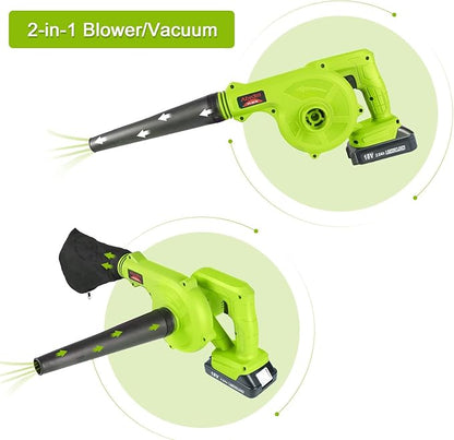 Abeden Cordless Leaf Blower,2-in-1 Electric Handheld Sweeper/Vacuum with 18V 2.0Ah Lithium Battery for Blowing Leaf,Cleaning Dust,Small Trash,Car,Computer Host