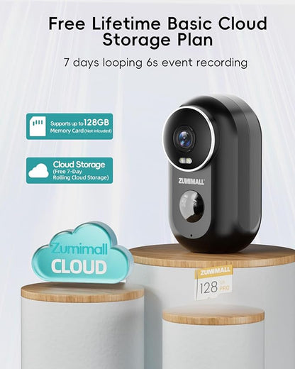 ZUMIMALL Security Cameras Wireless Outdoor,2K Cameras for Home Security, Outdoor/Indoor Camera Battery Powered, 2.4G WiFi, Magnetic Mount,3MP Color Night Vision/Siren/PIR/AI/Cloud/Alexa