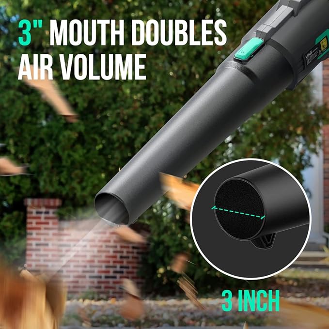 Litheli Cordless Leaf Blower 40V, Battery Leaf Blowers for Lawn Care, Lightweight Axial Blower for Blowing Leaf, Dust, Debris, with 2.0Ah Battery & Charger Included