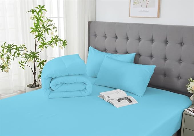 3 Piece Solid Color All Season Bedding Comforter Set Microfiber Soft Lightweight Bedding Set for Kids Teens Adults Room Decor with 1 Comforter and 2 Pillowcases Full