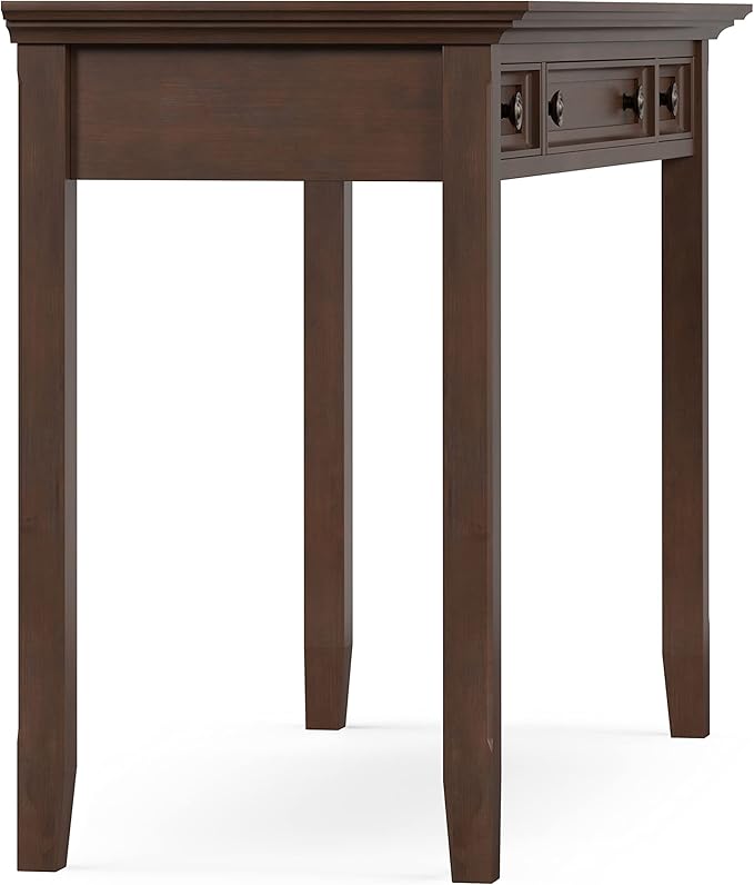 SIMPLIHOME Amherst SOLID WOOD Transitional 54 Inch Wide Desk in Russet Brown, For the Office Desk, Writing Table, Workstation and Study Table