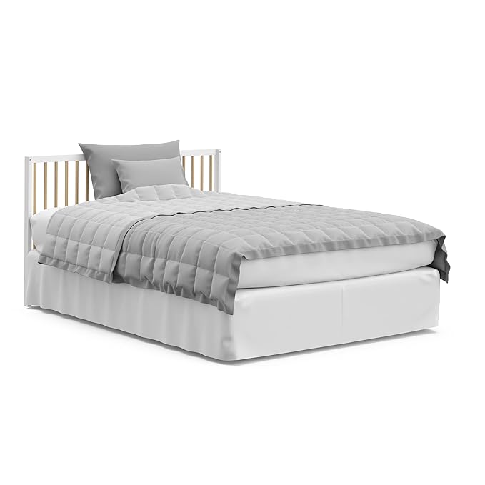 Graco Teddi 5-in-1 Convertible Crib with Drawer (White with Driftwood) – GREENGUARD Gold Certified, Crib with Drawer Combo, Full-Size Nursery Storage Drawer, Converts to Toddler Bed
