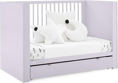 Delta Children Cassie 4-in-1 Convertible Crib with Underdrawer - Greenguard Gold Certified, Lilac