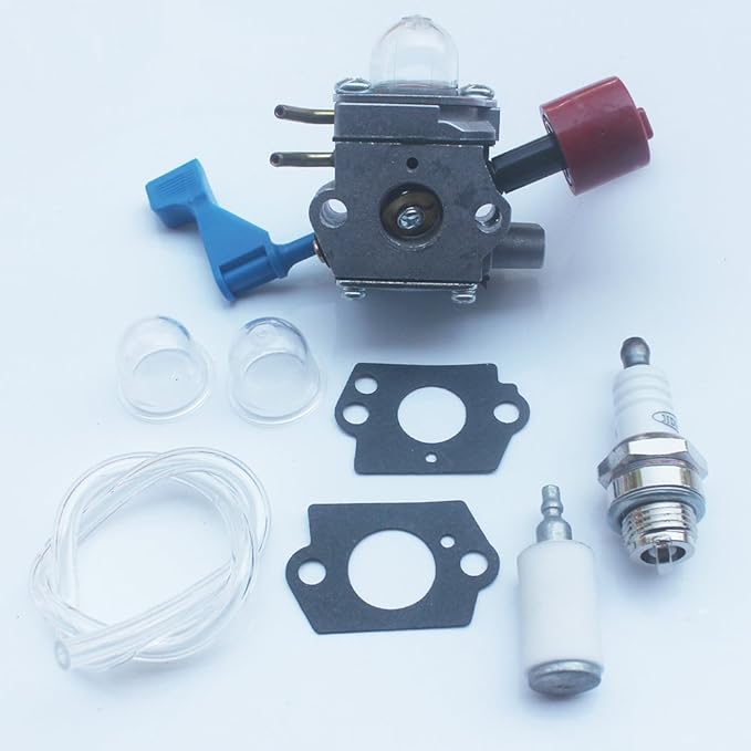 kipa Carburetor with Fuel line Spark plug Gasket kit for Poulan FL1500 FL1500LE Weedeater Sears Craftsman Leaf Blower Replace ZAMA C1U-W12B C1U-W12A Replace Husqvarna OEM # 530071629