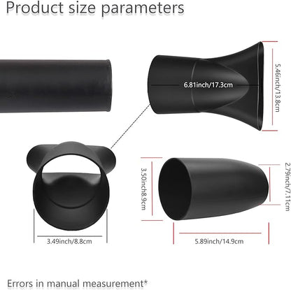 Leaf Blower Flat Nozzle and Flare Nozzle Tip Compatible with Milwaukee Leaf Blower 2724-20 2724-21, touchless Quick Drying, Cleaning and Other uses., Easy to Install and Remove.(Black)