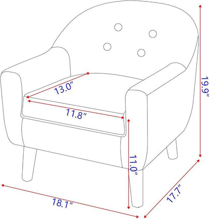 Single Linen Fabric Kids Armchair, Toddler Sofa and Couch with Wooden Legs, Children Chair Seat for Children Gift (Gray)