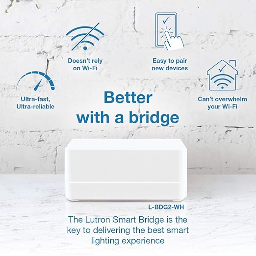 Lutron Caseta Orginal Smart Switch Kit, 2 Smart Light Switches, Pico Remote, Wall Plate Adaptor, & Smart Hub, Works with Alexa, Apple Home, Google Home, 3 Way, 5 Amp, Neutral Required, P-BDG-PKG2WS-WH