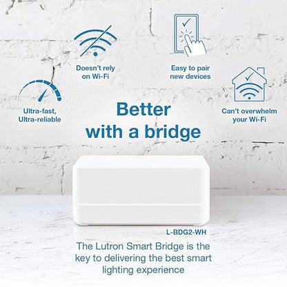 Lutron Caseta Orginal Smart Switch Kit, 2 Smart Light Switches, Pico Remote, Wall Plate Adaptor, & Smart Hub, Works with Alexa, Apple Home, Google Home, 3 Way, 5 Amp, Neutral Required, P-BDG-PKG2WS-WH