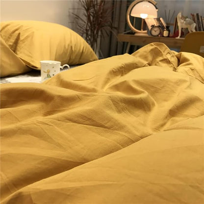 Mustard Yellow Comforter Sets Queen Pure Yellow Bedding Set 3 Pieces Women Men Ginger Yellow Comforter Sets Lightweight Durable Yellow Blanket Queen Bedding Set Breathable Bed Comforter Set