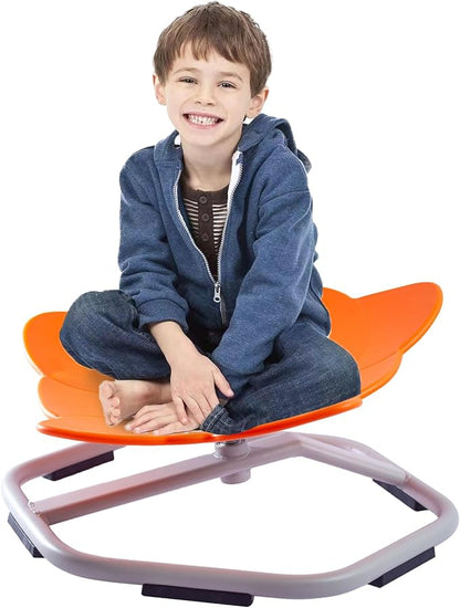 Autism Kids Swivel Chair, Spinning Chair for Kids Sensory, Kids Swivel Chair Sensory, Sensory Toy Chair, Carousel Spin Sensory Chair, Training Body Coordination (Orange)