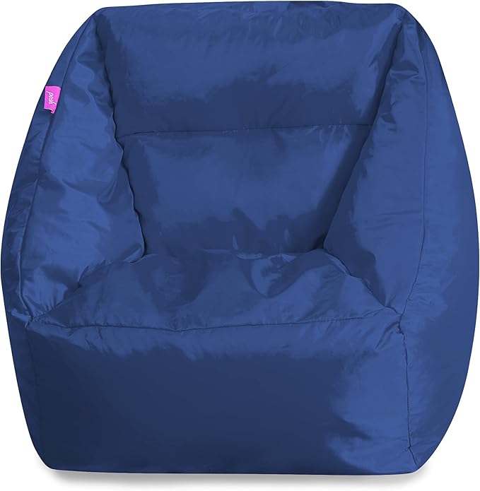 Posh Creations Coronado Bean Bag Boys and Girls Large Chair for Kids, for Gaming and Playrooms, Soft Nylon-Navy