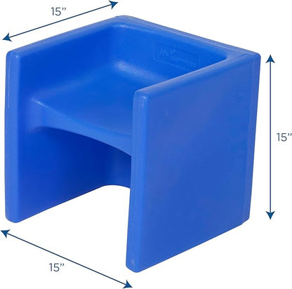 Children's Factory 3-in-1 Cube Chair for Kids, Flexible Seating Classroom Furniture, 1-Pack, Blue