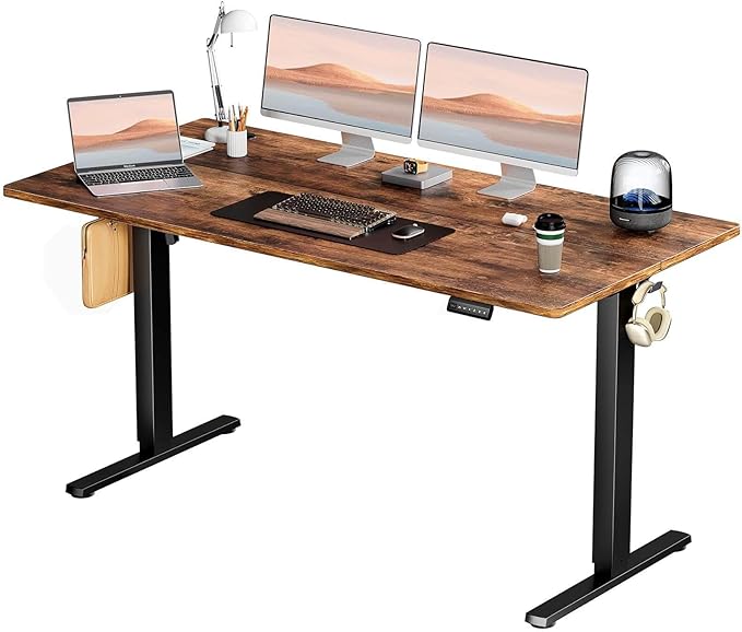 NicBex Laik-DW-00020-DX Desks, 62" W x 23" D x 28" H, Brown