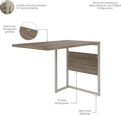 Bush Business Furniture Hybrid Desk Return/Bridge, 42W x 24D, Modern Hickory