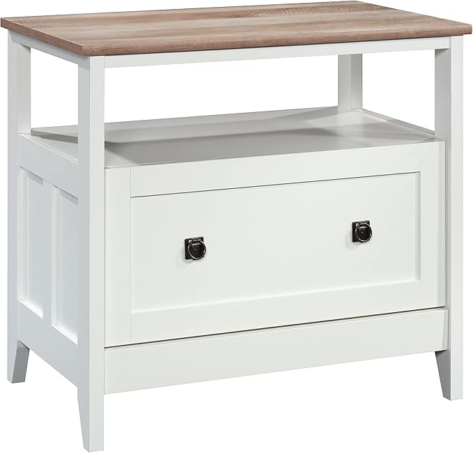 Sauder August Hill Lateral File, L: 19.53" x W: 32.28" x H: 29.25", Soft White Finish