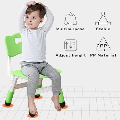 Adjustable Kid Chairs Indoor 3 Level Adjustable Suitable for Children Age 2-6. Maximum Load-Bearing 220LBS Suitable for Family Classroom and Nursery Child Seat Set (2-Pack-Green)