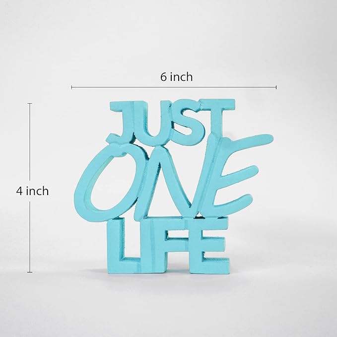 NUKKAD TALES Just One Life – Blue, Aesthetic table decor for home or office, desk or Shelf. Quirky room decoration showpiece, ideal for birthday gift, corporate gift, and inspiring wall decor
