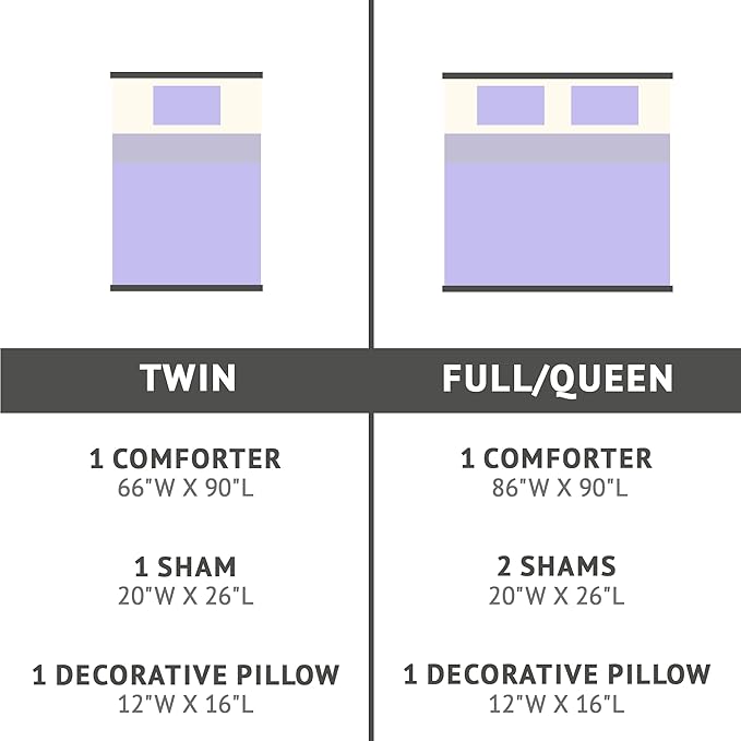 Mi Zone Rosalie Comforter Set for Girls, Ultra-Soft Microlight Plush Metallic Printed Hearts Brushed Reverse Overfilled Down Alternative Hypoallergenic All Season, Twin/Twin XL, Purple/Silver, 3 Piece
