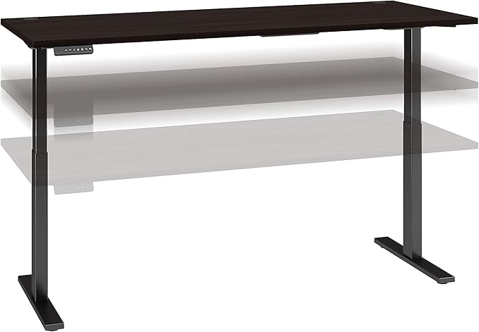 Bush Business Furniture Move 60 Electric Ergonomic Sit-Stand Computer Table for Home and Professional Office, 72W x 30D, Black Walnut