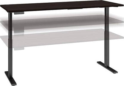 Bush Business Furniture Move 60 Electric Ergonomic Sit-Stand Computer Table for Home and Professional Office, 72W x 30D, Black Walnut