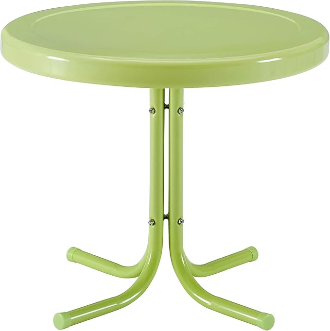 Crosley Furniture KO10004KL Griffith 3-Piece Retro Metal Outdoor Seating Set with 2 Chairs and Side Table, Key Lime