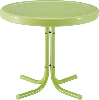 Crosley Furniture KO10004KL Griffith 3-Piece Retro Metal Outdoor Seating Set with 2 Chairs and Side Table, Key Lime