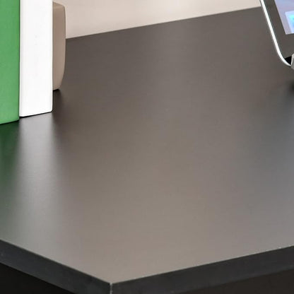 HOMCOM Modern Home Office Desk with 6-Tier Storage Shelves, 47" Writing Table with Bookshelf, Black