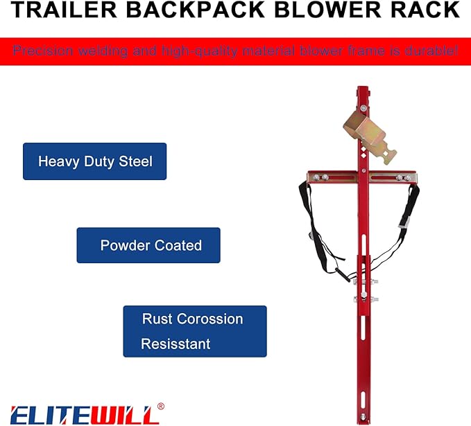 ELITEWILL Trailer Backpack Blower Holder Rack Compatible with Open and Enclosed Lawn Landscape Trailers Trucks - 1 Pack Backpack Blower