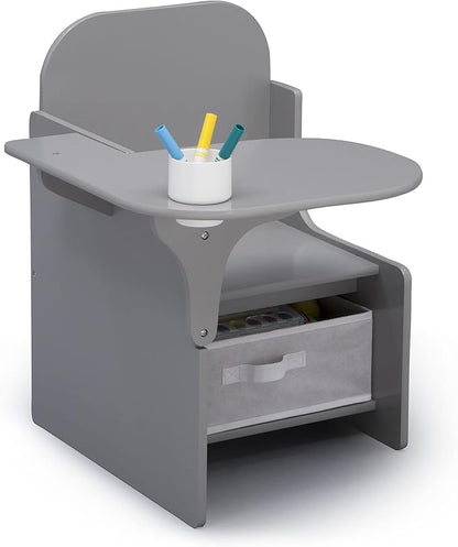 Delta Children MySize Chair Desk With Storage Bin, Grey